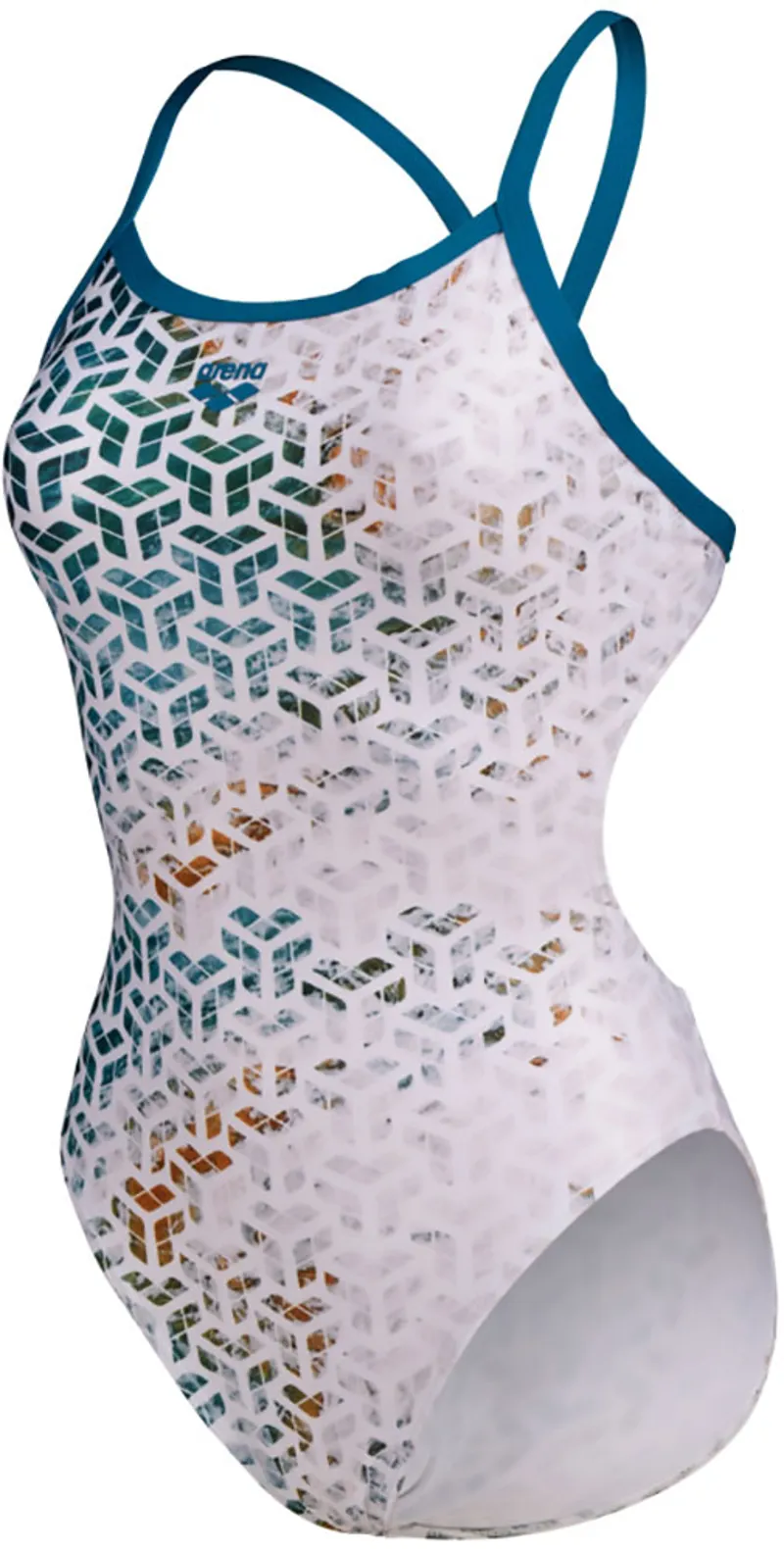 Arena Women's Planet Water Challenge Back Swimsuit Blue Cosmo/White